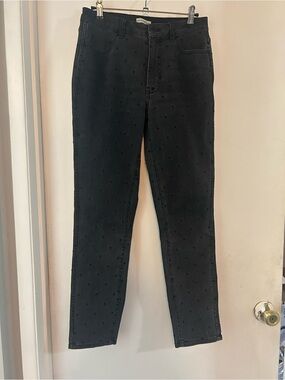 Ulla Johnson Women’s Black Polka Dot Skinny Jeans - slight wear